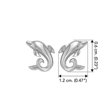 Sterling Silver Friendly Dolphin Post Earring by Peter Stone - TER 2182 - Jewelry